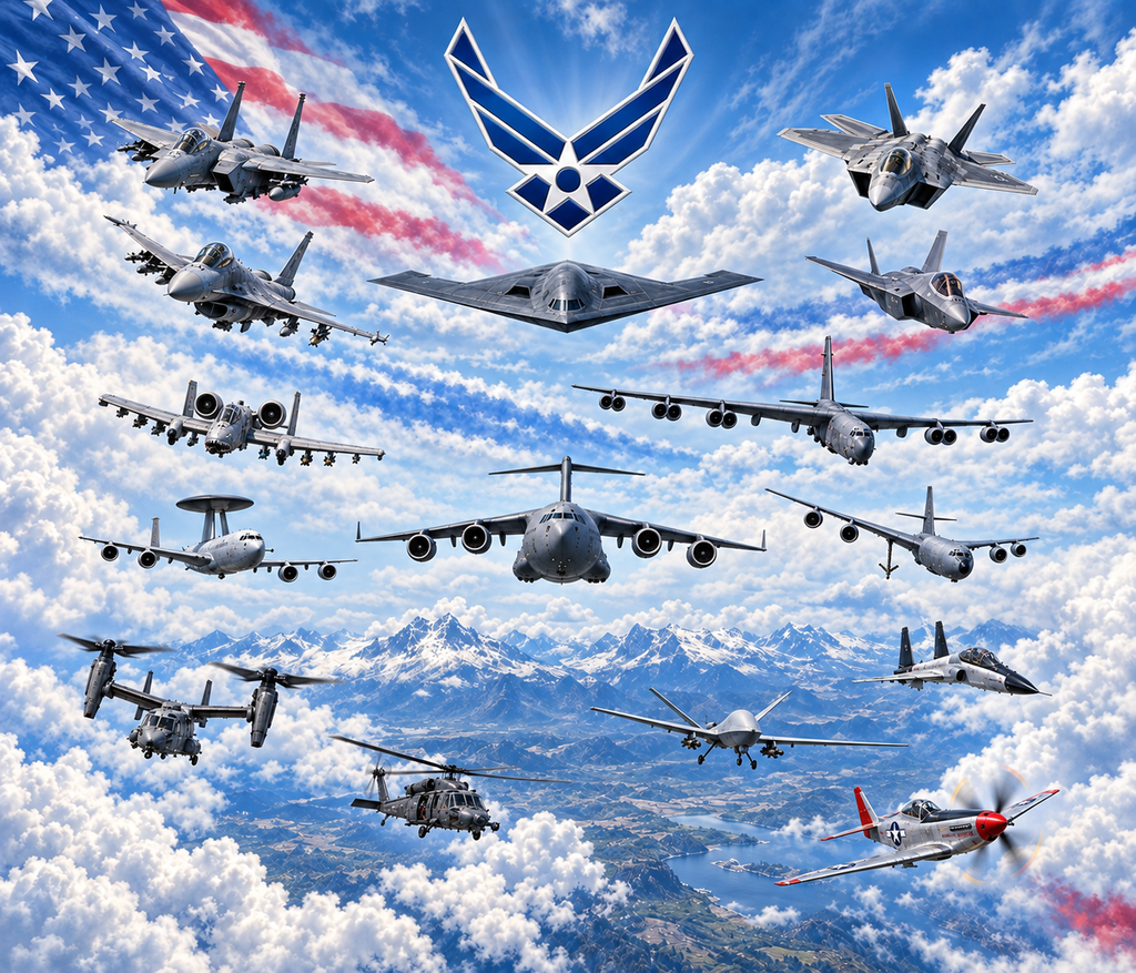 Air Force Patriotic Blue Collage