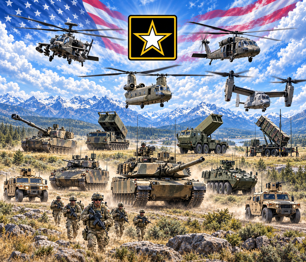 US Army Patriotic Blue Collage