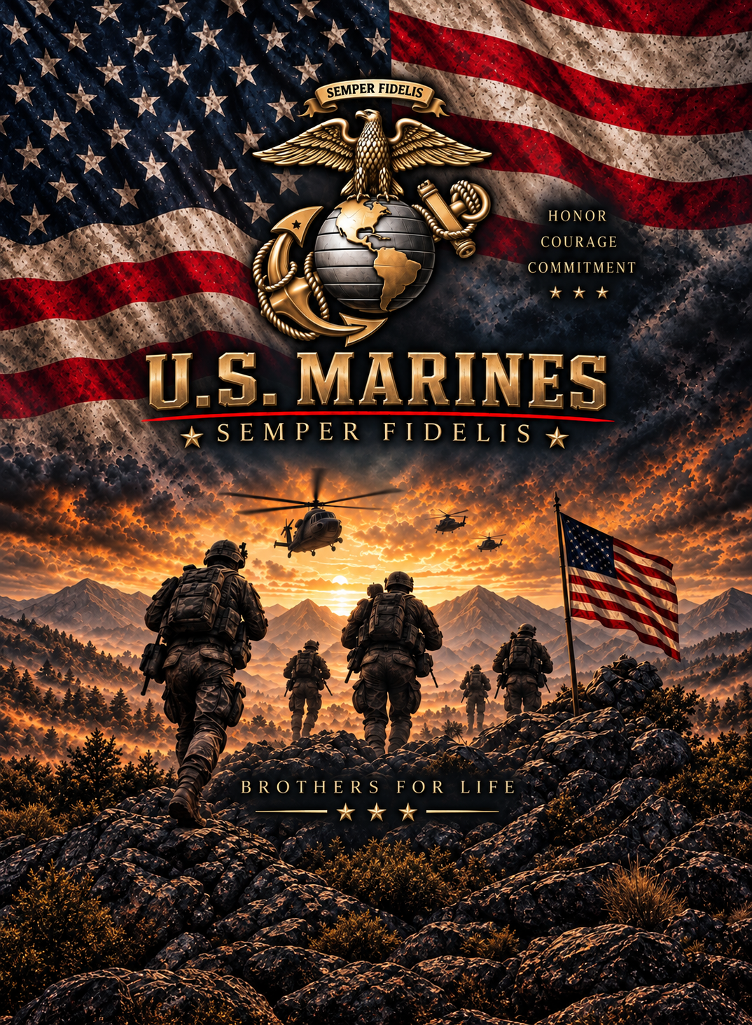 US Marines Custom Patriotic Party Shirt