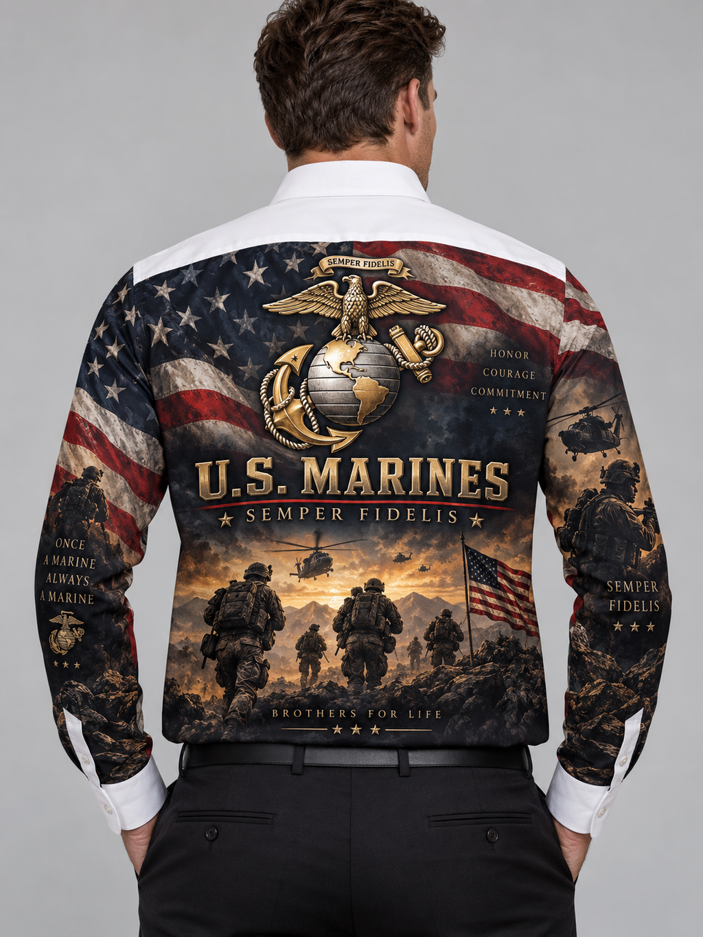 US Marines Custom Patriotic Party Shirt