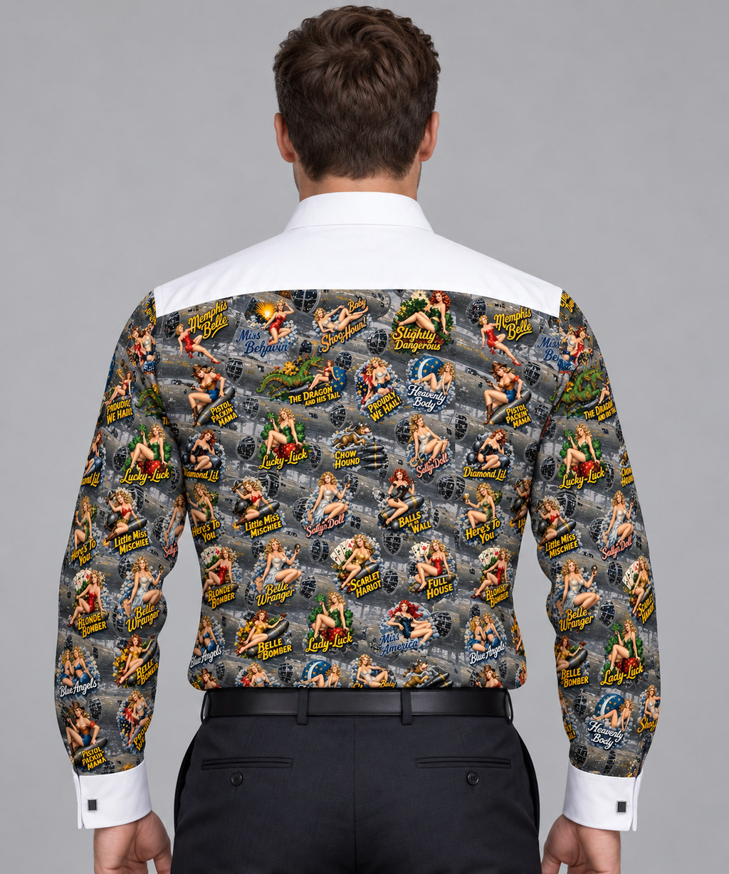 WWII Nose Art Military Party Shirt