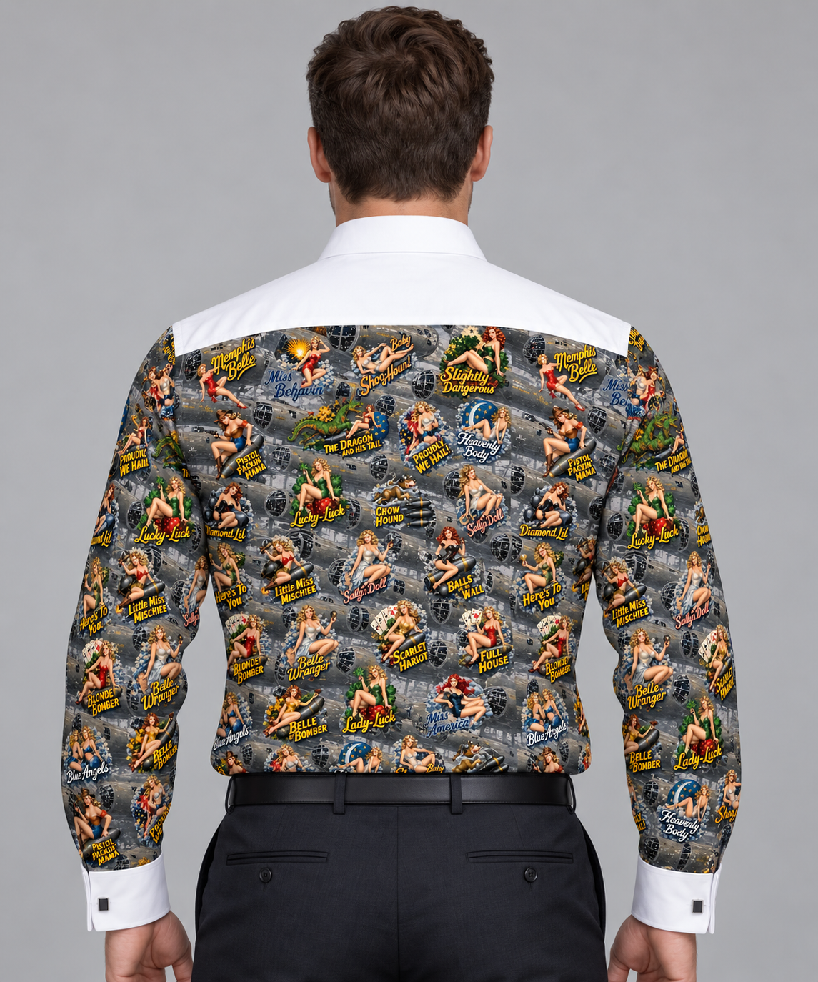 WWII Nose Art Military Party Shirt